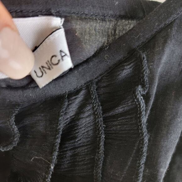 Karakorum Womens Light Cotton Ruffle Romper size S Black Sleeveless Summer Beach - Picture 8 of 10